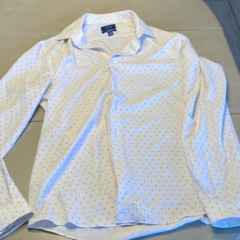 Apt. 9 White Shirt with Black Dots